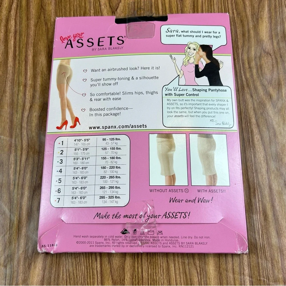 Spanx Love Your Assets Black Sheer Pantyhose NWT - Size 4 (180-220 lbs)